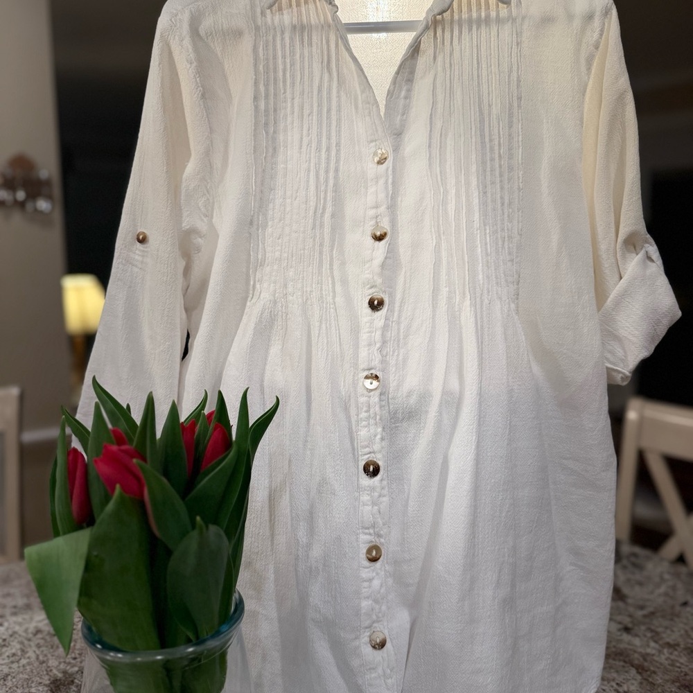 Elegant White Button-Down Mini Dress